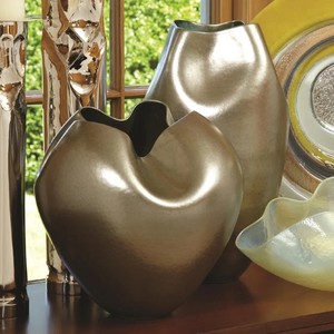 Florero de cerámica metálico moderno, diseño abstracto suave, Decoración de mesa elegante para el hogar y la Oficina, adorno central - Product Image 3