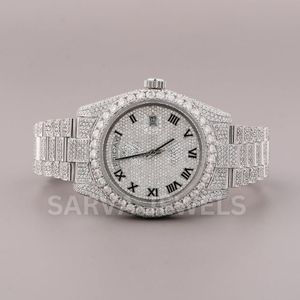 Reloj mecánico de lujo VVS reloj de diamantes de acero inoxidable personalizado VVS moissanite reloj mecánico de diamantes para hombres - Product Image 6