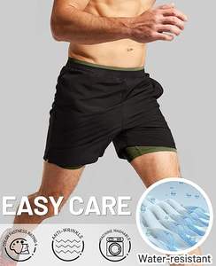 กางเกงขาสั้นออกกำลังกายผู้ชาย น้ำหนักเบา ระบายอากาศได้ดี แห้งเร็ว เอวยางยืด มีเชือกผูก ซับในตาข่าย ลายเรียบ - Product Image 6