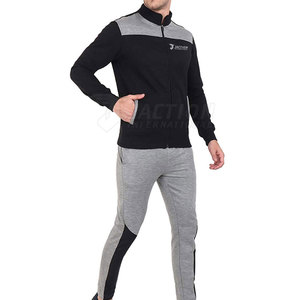 Venta caliente de los hombres de moda Slim Fit Chándal Transpirable 100% Algodón Ropa de entrenamiento con cremallera para el invierno Patrón sólido - Product Image 3