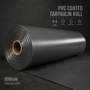 Rouleau de bâche tissée enduite de <span class=keywords><strong>PVC</strong></span>, imperméable, anti-UV, tissu marin 900 g/m² pour applications extérieures 1000D - Product Image 1