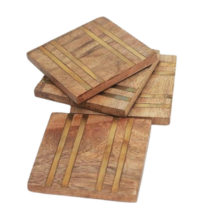 2025จานรองแก้วไม้แบบเรียบง่ายอุปกรณ์ตกแต่งโต๊ะหินไม้เครื่องครัวแผ่นรองแก้วและแผ่นรองแก้วกาแฟ - Product Image 2