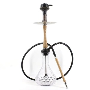 Shisha de Madera de Lujo en Oferta, con Base de Vidrio, Juego de Hookah Portátil de Viaje con Bolsa de Transporte para Uso en Bares y en Casa - Product Image 1