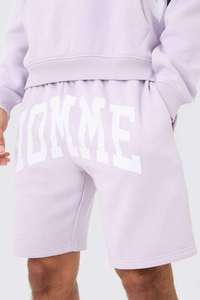 Conjunto Deportivo Corto con Capucha y Bolsillos Laterales para Hombre, Personalizado, Holgado, con Estampado Personalizado, Morado, para Correr, Fitness, Informal - Product Image 6