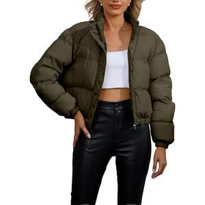 Veste matelassée légère pour femme avec col montant, manteau d'hiver imperméable et chaud pour l'extérieur et la veste décontractée pour femme - Product Image 1
