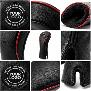 Men's Eco-Friendly Customizable <b>Golf</b> Club Head Cover PU Leather Zipper Closure Stretch Neck Sock Soft Lining Head Covers Driver - Product Image 3