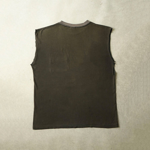 เสื้อยืดผู้ชายแบบไม่มีแขน ผ้าคอตตอน 100% ซันเฟด แอซิดวอช ขาดๆ แบบดิสเทรส สั่งทำได้ ผ้าสองด้าน - Product Image 2