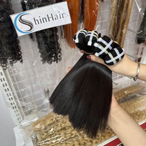 Best Seller 2024 Bonestraight Natural Color Bundles Raw Vietnamese Human Hair for Training Heads for Black Women Female Models - Product Image 1