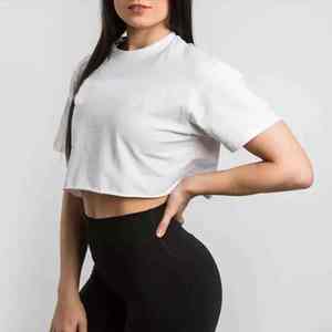 Camiseta Corta Deportiva para Mujer, Verano, Transpirable, Poliéster/Algodón, Personalizable - Product Image 2