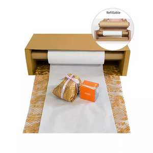 Kraft Honeycomb Eco Wrap Paper Roll Dispenser Biodegradable Recyclable Wood <b>Material</b> <b>Cushioning</b> Film for Packaging Needs - Product Image 1