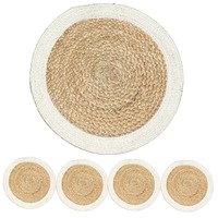 Napperon en jacinthe d'eau avec bordure en tissu Produits écologiques Fabriqué au Vietnam Décoration de table Napperon tissé Vente en gros