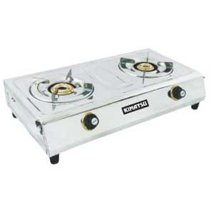 Table de cuisson à gaz double brûleur en acier inoxydable B2 110 GPL, allumage automatique, hauteur 30-90 mm, installation sur table, garantie 1 an, usage domestique - Product Image 1