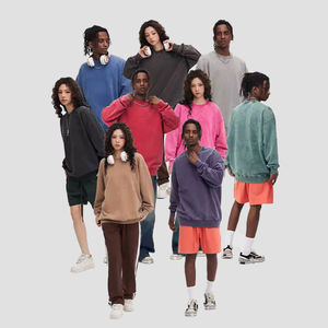 เสื้อสเวตเชิ้ตมีฮู้ดผ้าฟลีซของผู้ชายเสื้อสเวตเชิ้ตคอกลมผ้าคอตตอนเป็นมิตรกับสิ่งแวดล้อมซักได้ผ้า100% ย้อมกรดทรงหลวมขายส่ง - Product Image 4