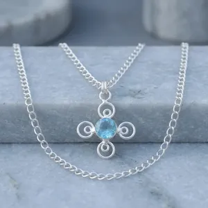 Pendentif en pierres multi-motifs Niharika Gems, topaze bleu ciel, argent sterling 925, luxe unisexe, certifié par une tierce partie, tendance - Product Image 3