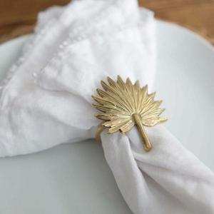 Servilletero de hoja de latón, accesorios de mesa, servilleta de lujo dorada, anillo de tejido, organizador de servilletas reutilizable para suministros de restaurantes - Product Image 6