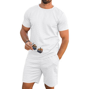 Camiseta y pantalones cortos transpirables de dos piezas para hombre con estilo-Ropa de verano informal de moda OEM ODM compatible con proveedores experimentados - Product Image 1