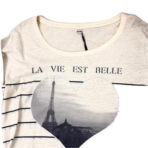 Haute qualité personnalisé Vintage poids moyen Paris personnalisé sérigraphie 100% coton à manches longues surdimensionné t-shirt pour les femmes - Product Image 2