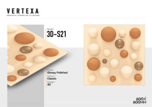 Azulejos de Porcelana Vitrificada Pulida con Aspecto Abstracto de 60x60 cm, Superficie Brillante 3D S21, Azulejos de 600x600 mm para Interiores Decorativos - Product Image 2