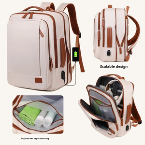 Genuine Leather Minimalist <b>Backpack</b> With Geometric Design And <b>Laptop</b> Compartment Unisex Softback 20-39Litre Capacity - Product Image 6