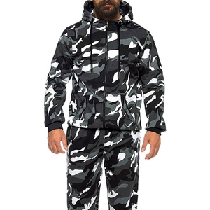 Chándales de moda para hombre, trajes de jogging atléticos informales de 2 piezas, chándal de manga de camuflaje para hombre, conjunto de chándal 100% algodón - Product Image 3