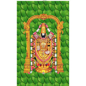 Telón de Fondo de Lona Venkateswara Balaji con Diseño Intrincado de Hojas de Betel Oscuras, Estilo Bohemio, Lavable, Tamaño 4x8 - Product Image 1