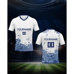 Camiseta de fútbol de alta calidad personalizable con nombre y número, nuevas camisetas para adultos para estudiantes adecuadas para competiciones de equipos - Product Image 1