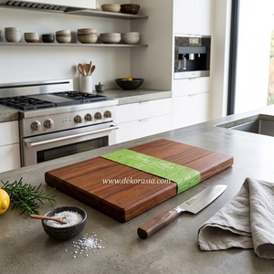 Tabla de Cortar de Madera de Teca Ecológica, Sostenible y Duradera, Superficie de Larga Duración, Diseño Rectangular Dekor Asia para Utensilios de Cocina - Product Image 3