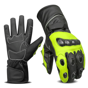 Yellow/Black Genuine Cowhide Leather Motorbike Winter Waterproof Sports Riding Gloves Motorcycle Auto Racing Wear Unisex Gloves - Product Image 1