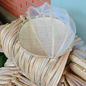 ฝาครอบอาหารไม้ไผ่ตกแต่งและตะกร้าชนะสำหรับการปกป้องอาหารจากแมลง - Product Image 4