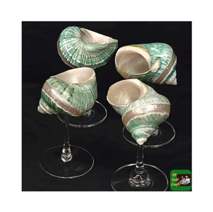 Copa de vino de concha marina costera hecha a mano para fiesta de boda en la playa, regalo de dama de honor Natural, concha de vieira, copa de cóctel Martini - Product Image 2