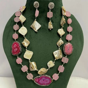 Elegant High Quality Mop Necklace <b>Set</b> With Earrings for Women Classic Necklace with Earrings Designer Wedding Wear - Product Image 1