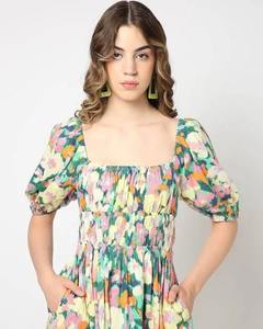 Vestido informal elegante de algodón indio hecho a mano para mujer para fiestas y verano, vestido de novia personalizado a la venta - Product Image 4