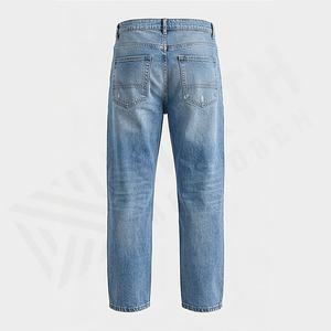 Jeans en denim pour homme, lavage à l'acide, couleur personnalisée, coupe slim, logos personnalisés, effet usé, grande taille, pantalon de style haut de gamme, vente en gros, coton durable - Product Image 2