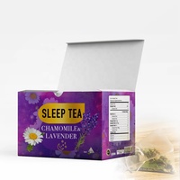 Thé aux herbes personnalisé pour le sommeil avec de la lavande, de la camomille et de l'hibiscus, thé pour le sommeil de qualité supérieure à étiquette privée