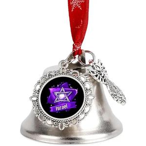 Colgante de campana de marca ovalada de un solo lado de estilo americano europeo, decoración de árbol de Navidad caliente transfronteriza, suministros de vacaciones rojos - Product Image 6