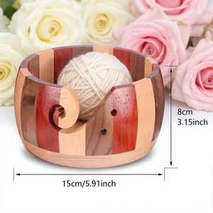 Handmade Solid Wooden Portable Yarn <b>Bowl</b> | Smooth Polished <b>Knitting</b> Yarn Holder Spiral Cut for Tangle-Free Use Eco-Friendly - Product Image 4