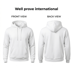 Sweat à capuche en molleton de coton 320 GSM de qualité supérieure, personnalisable par impression numérique, respirant, avec poche, motif globe, confortable, bleu roi, décontracté - Product Image 6