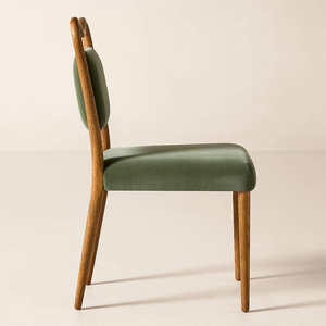 Monte Modern <b>Dining</b> <b>Chair</b> Made Of Solid Teak Wood High Quality With <b>Velvet</b> for Indoor Use. - Product Image 5
