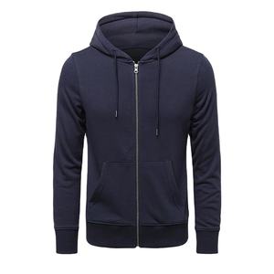 100% Polyester plaine sweats à capuche zippés pour hommes/bas prix bonne qualité couleur unie bonne qualité Street Wear hommes sweats à capuche - Product Image 1