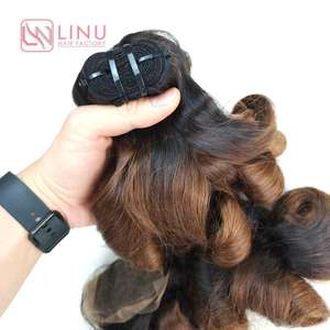 ออมเบรสีน้ำตาลอ่อนหยิกผมบริสุทธิ์เวียดนาม - Product Image 6