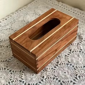 Caja de pañuelos de madera minimalista moderna con elegante cubierta de madera para oficina, dormitorio, mesa de estudio - Product Image 1