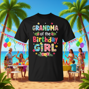 T-Shirt Promozionale Personalizzabile per Nonna della Festa di Compleanno, Decorazione per Feste Familiari Hawaiane, Design per Occasioni Speciali - Product Image 3