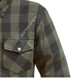 Vente en gros d'usine Chemises en flanelle à carreaux pour hommes Chemisier de couleur bicolore personnalisé Chemises pour hommes de grande taille - Product Image 4