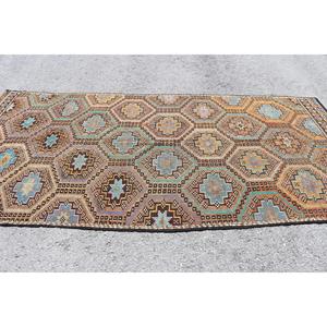 Turkish Large Rug, 5.2x10.4 ft Vintage Rug, <b>Brown</b> Kilim <b>Wool</b> Rug - Product Image 3