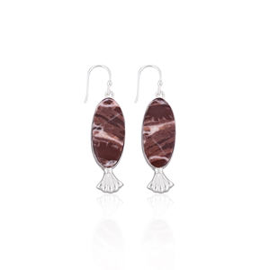 Pendientes de Piedras Preciosas de Jaspe Malinga Estilo Bohemio, Pendientes Colgantes de Latón Plateado en Plata, Joyería de Regalo para Mujer - Product Image 1