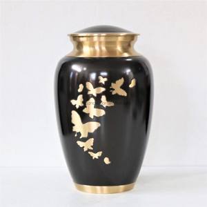 High Quality Brass Cremation Urn Adults Custom <b>Engraved</b> Birds Going Home Flowers Human Ashes Funeral-Printed Funeral Supplies - Product Image 6
