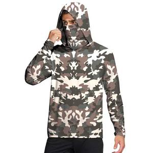Haute qualité 100% Polyester UPF50 + crème solaire UV séchage rapide masque facial à manches longues Performance chemises de pêche à capuche vêtements de sport - Product Image 1