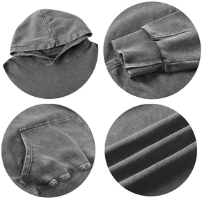 เสื้อมีฮู้ดแบบสวมหัวสำหรับผู้ชายเสื้อมีฮู้ดผ้าคอตตอนแท้สีพื้นใส่เล่นกีฬาแบบเรียบง่าย - Product Image 6