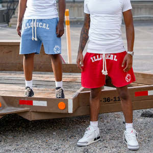 Pantalones Cortos Deportivos Casuales para Hombre, Estilo Vintage, con Cordón Ajustable, Lavado Ácido, Apliques Bordados, Cintura Media, 100% Algodón - Product Image 4