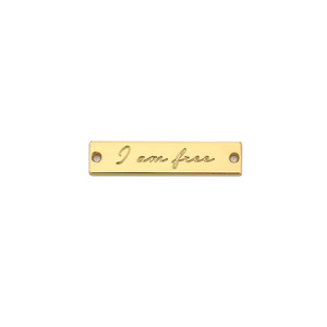 Custom Metal Garment Tag with Stamping Finish <b>Gold</b>-Tone Rectangular Logo Plate for Clothing and Caps - Product Image 5